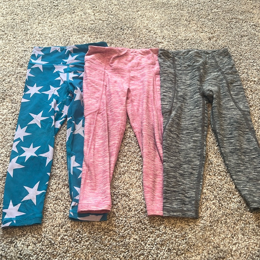 Euc Set Of 3 Hanna Andersson Active Style Leggings Sz 4